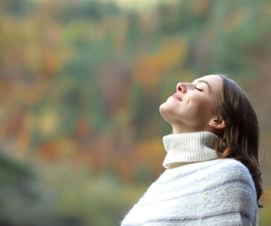 women breathing